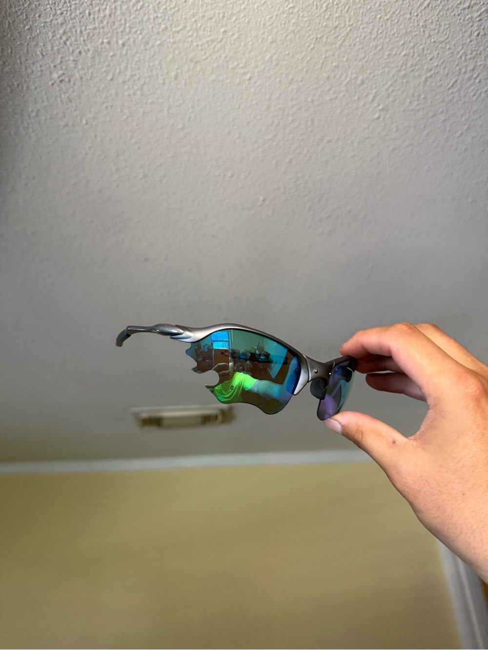Oakley Women’s Sunglasses - Matte Gray Frame with Blue-Green Iridium Lenses